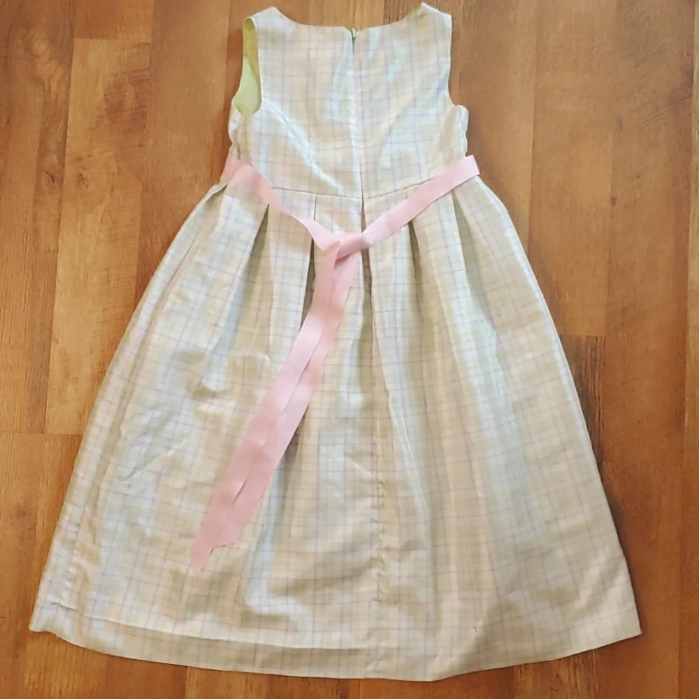 Charter Club Girls Green‎ Plaid Pastel Sleeveless Long Dress Size 6X